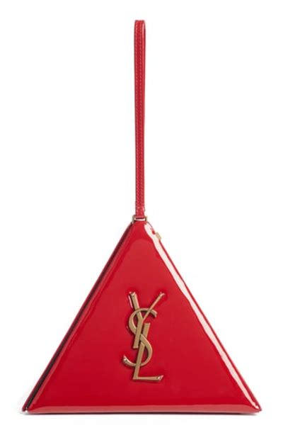 ysl pyramid bag review|SAINT LAURENT Patent Pyramid Clutch Rouge .